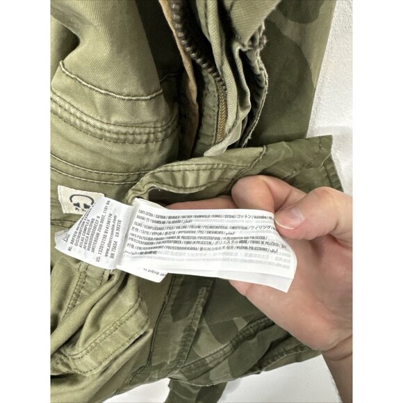 Abercrombie & Fitch Mens M Field Jacket Y2K Olive Green Camo Camouflaged Canvas - Picture 11 of 11